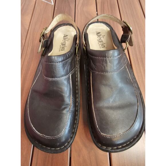 Alegria Seville Dk Brown Clogs Nursing Slip On Anti-Slip Adjustable EU 40 - US 9 - Picture 1 of 4
